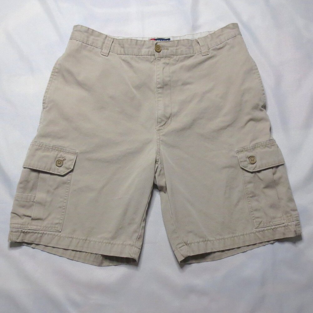 4/$14 CHAPS mens SHORTS khaki CARGO tan HIKING cotton SIZE 34